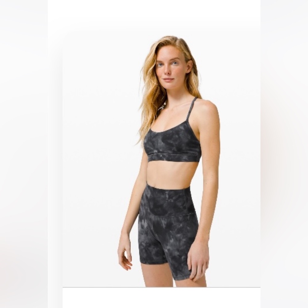 lululemon athletica Black Tie-Dye Strappy Sports Bra